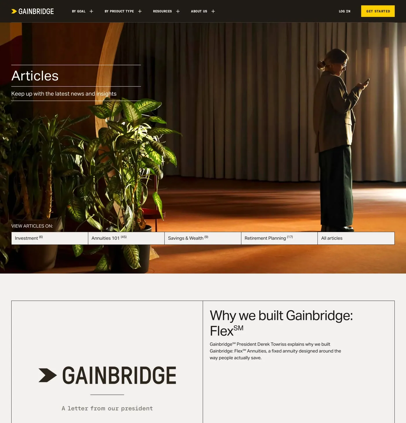 Gainbridge, a listing page