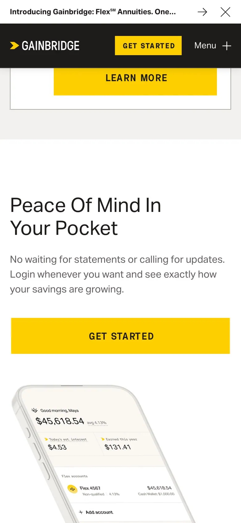 Gainbridge on a phone